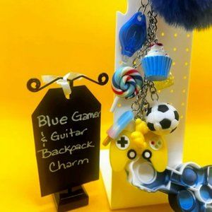 NWOT - Blue Gamer & Guitar Backpack Charm